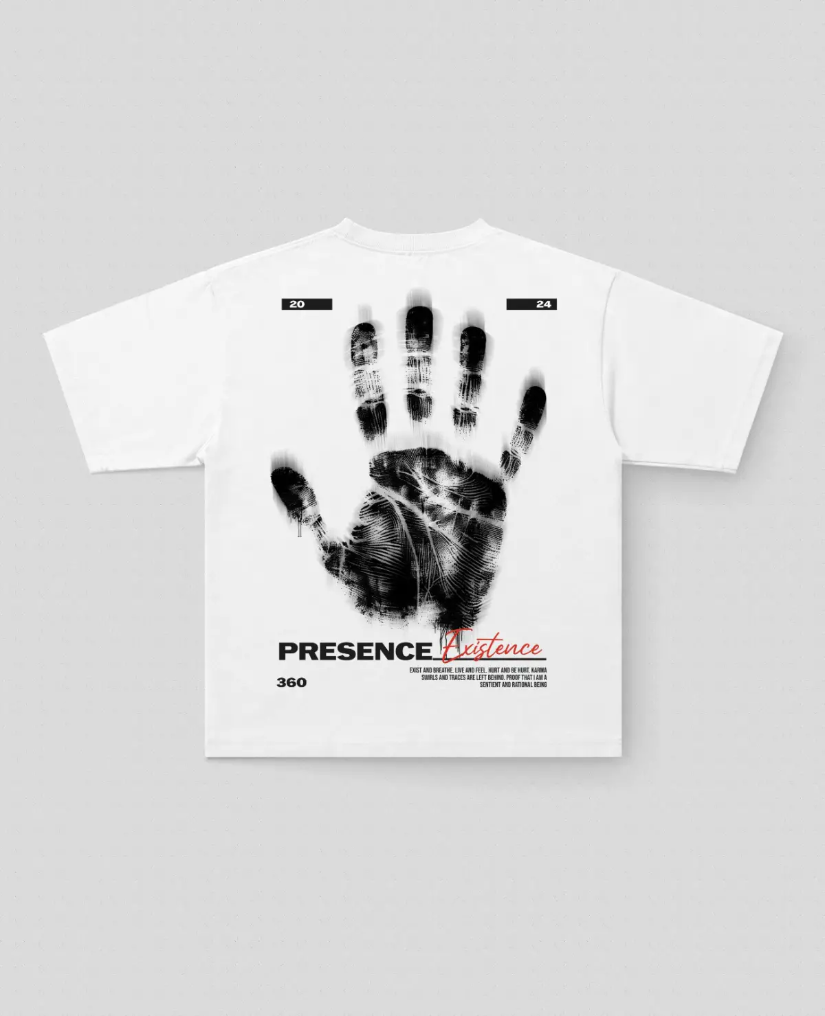 Presence Baskılı Oversize Tişört