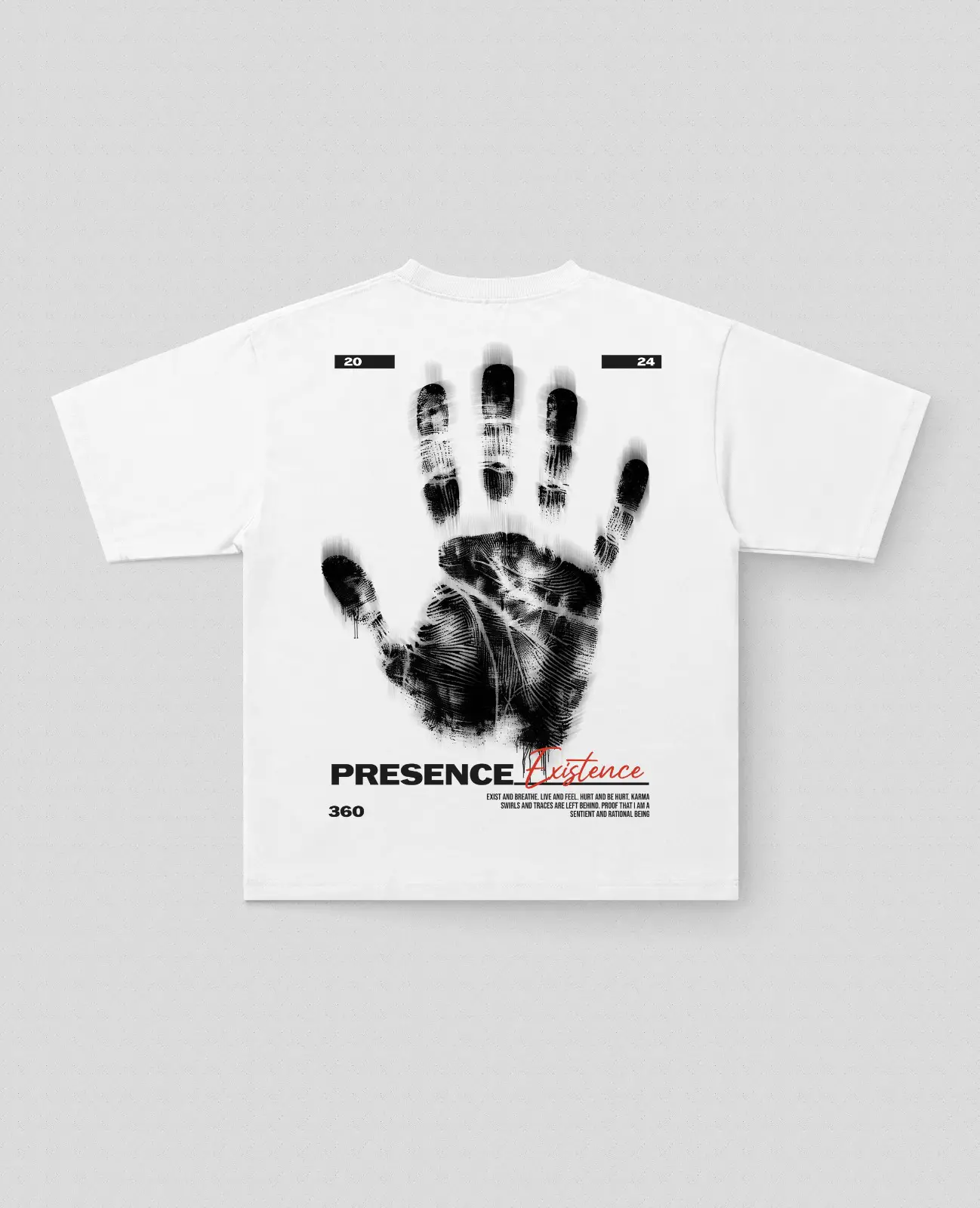 Presence Baskılı Oversize Tişört