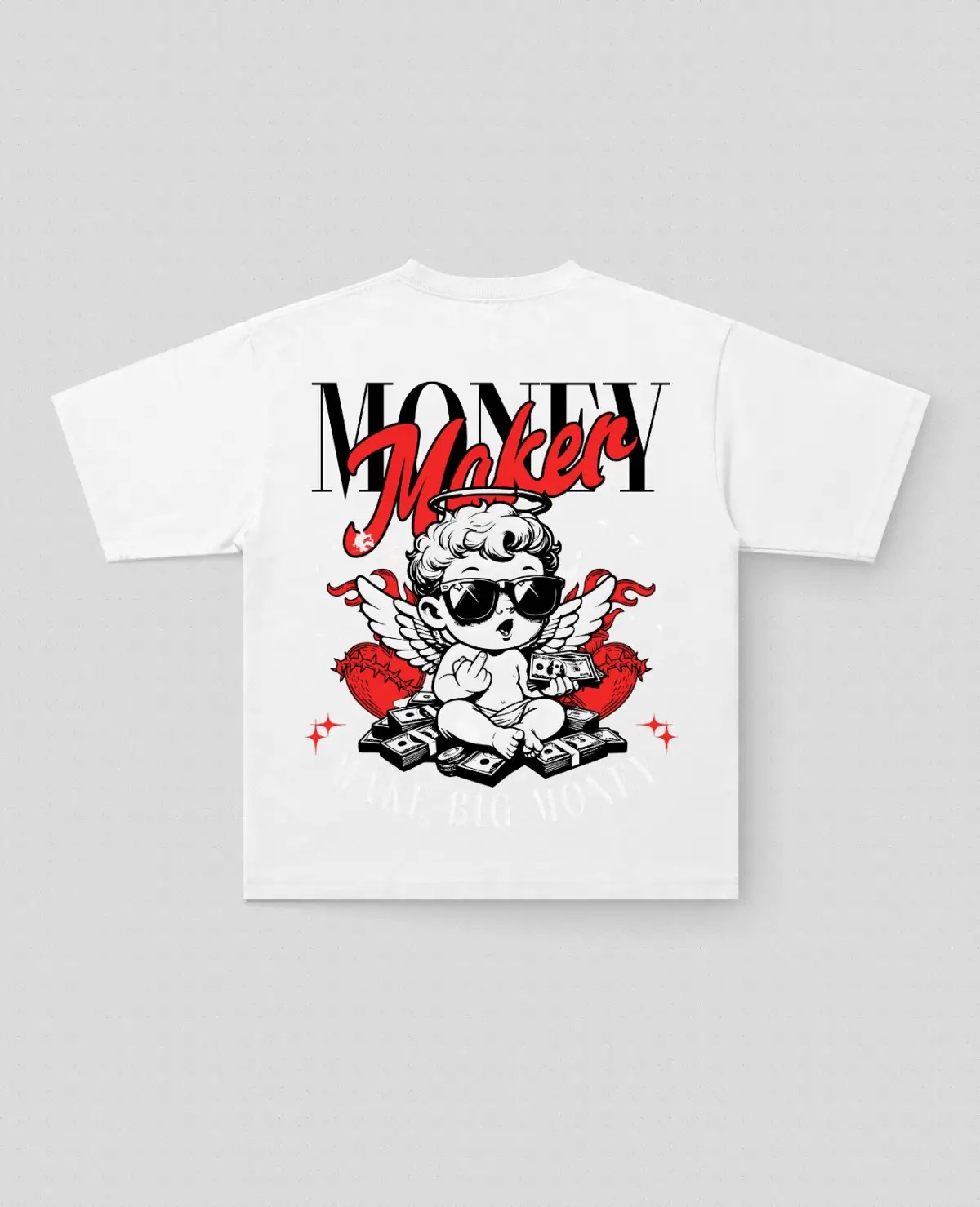 MoneyMaker Baskılı Oversize Tişört