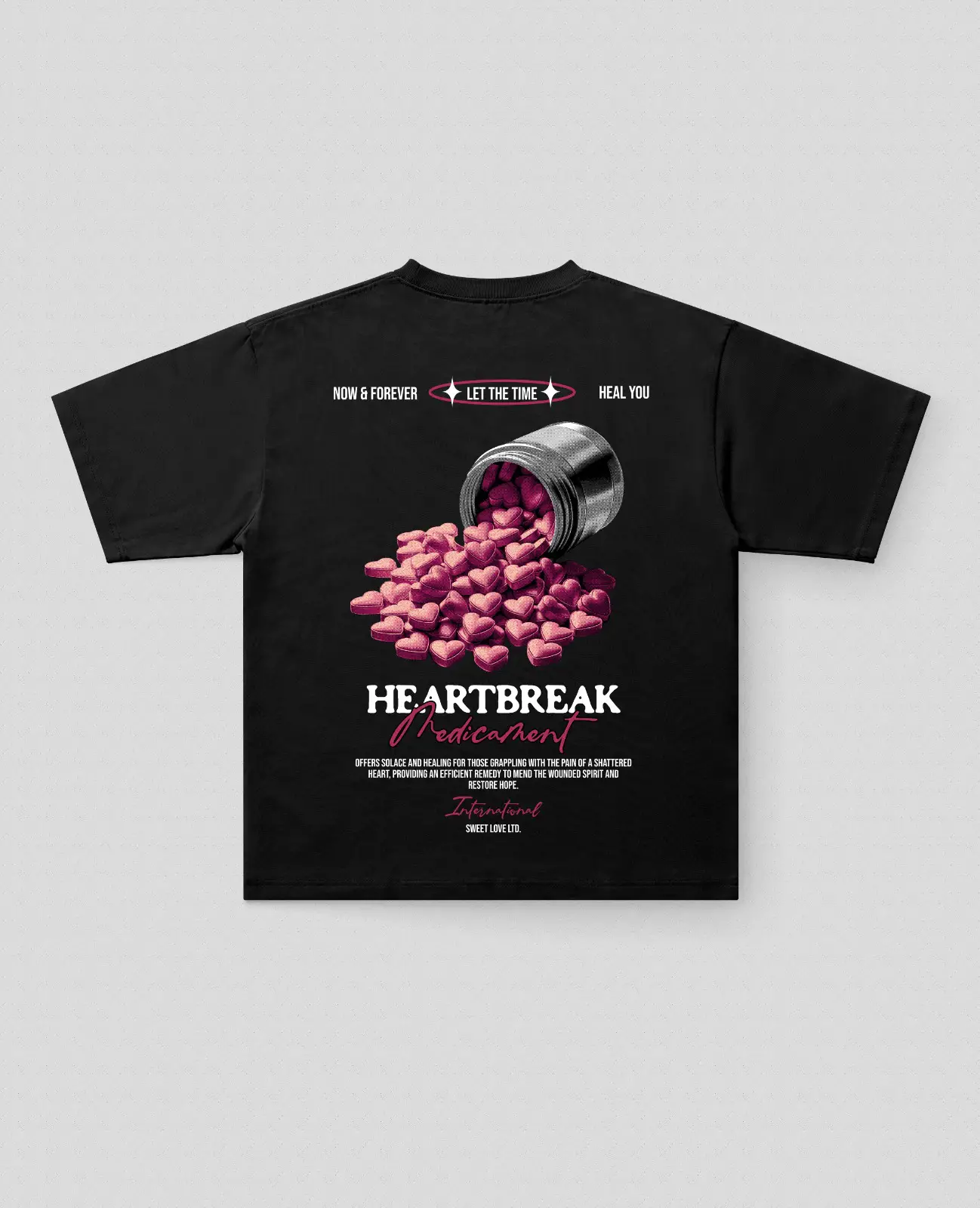 HeartBreak Baskılı Oversize Tişört