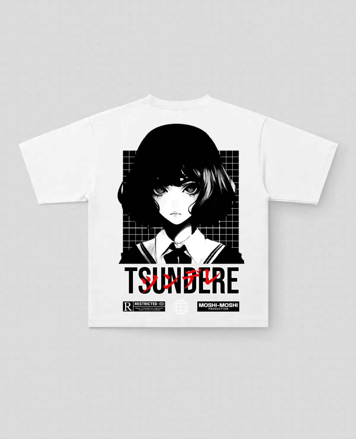 Tsundere Baskılı Oversize Tişört