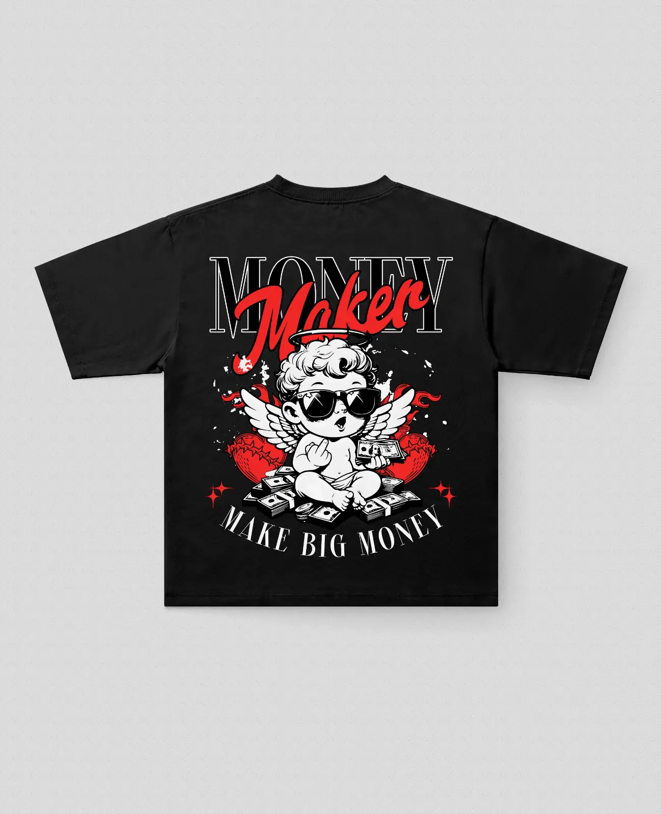 MoneyMaker Baskılı Oversize Tişört