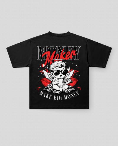 MoneyMaker Baskılı Oversize Tişört