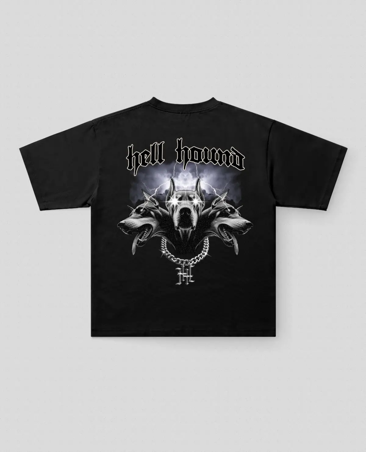 HellHound Baskılı Oversize Tişört